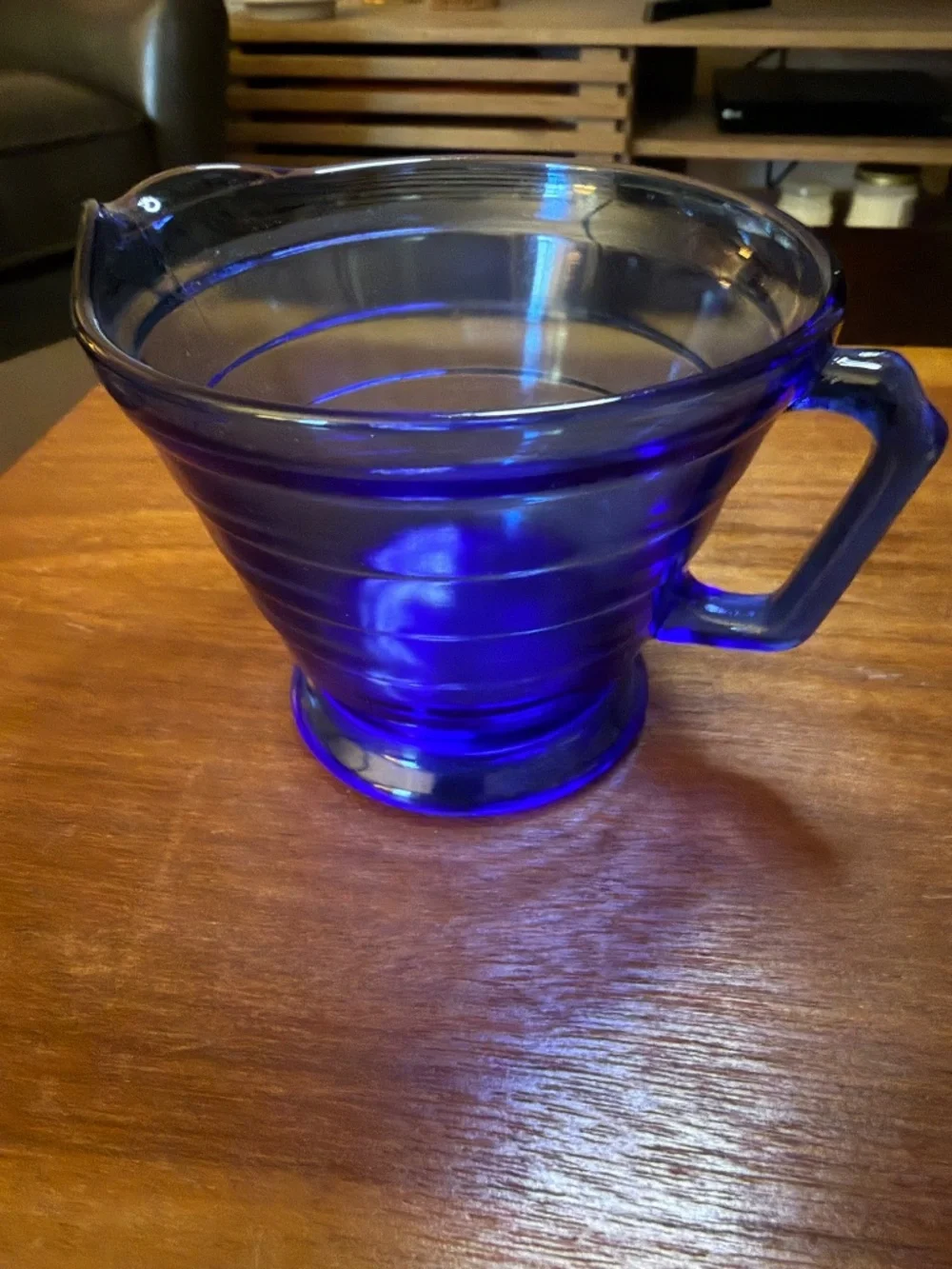Vintage (1934-42) Hazel-Atlas Moderntone Cobalt Blue Glass Creamer & Sugar Bowl